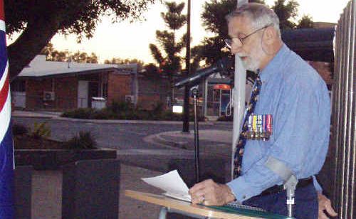 Noel Mallyon speaks at the Vietnam Veteran Day service. Noel Mallyon speaks at the Vietnam Veteran Day service.